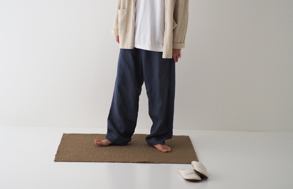 Sulfur Dyed Linen Denim Pants in Midium Blue